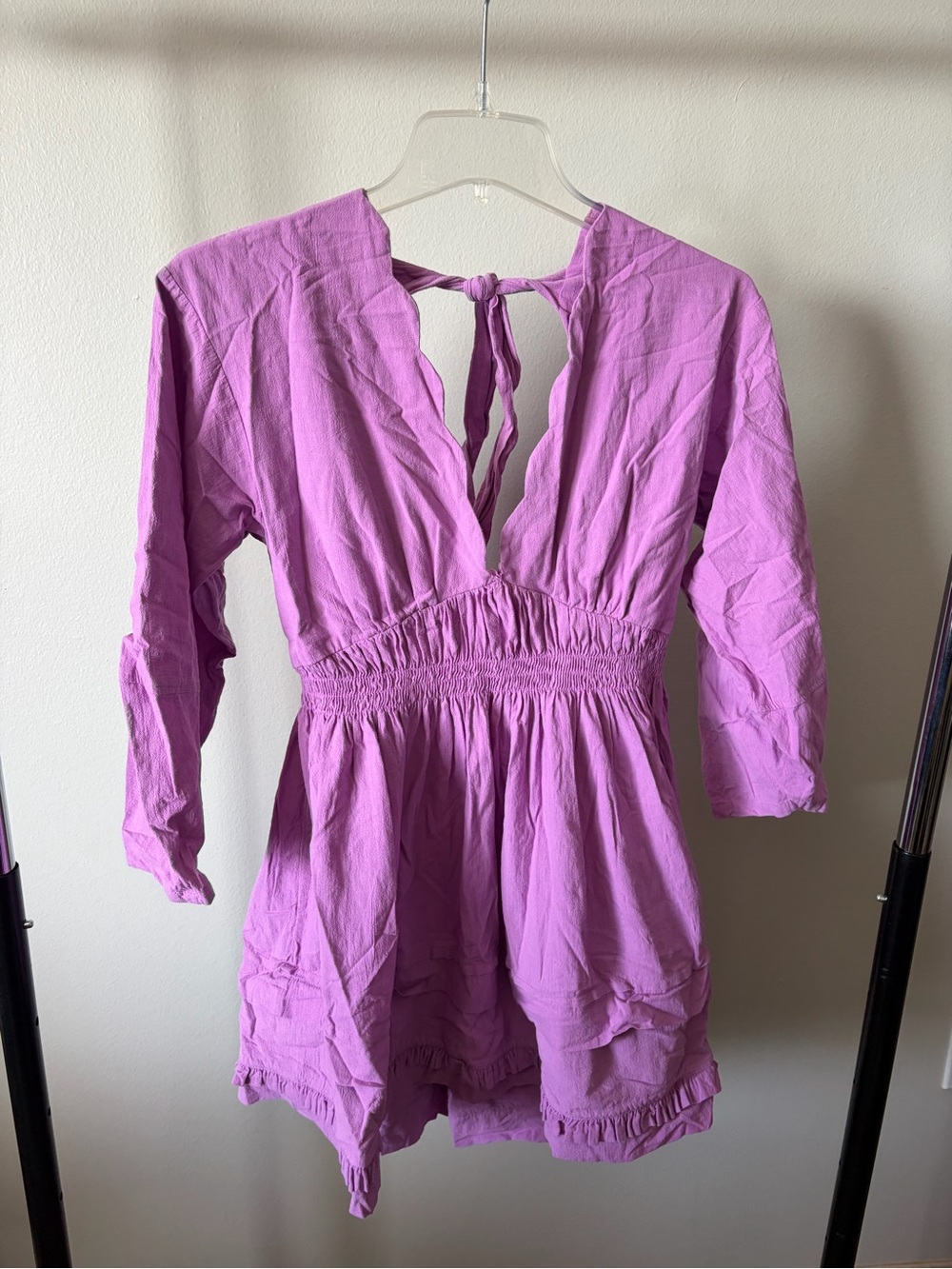 Free People Purple Smocked Mini Dress - Picture 3 of 5